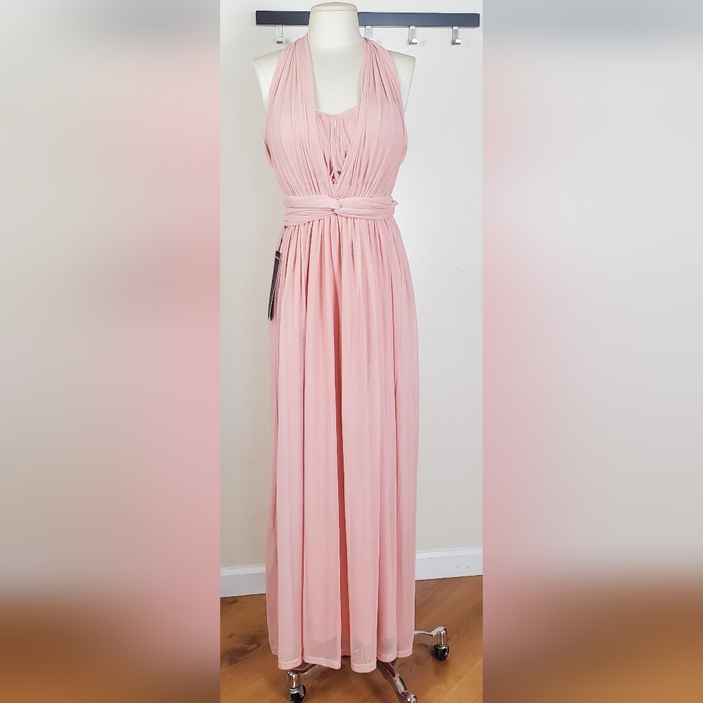 Haute Monde Convertible Maxi Dress • Blush Pink • L